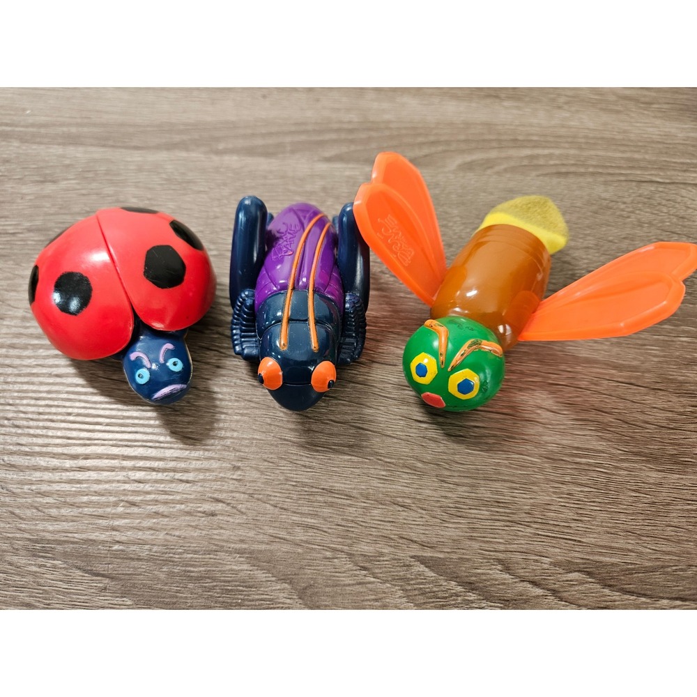 Vintage Eric Carle‎ Insect Finger Puppet Lot Ladybug Grasshopper Firefly 3pc